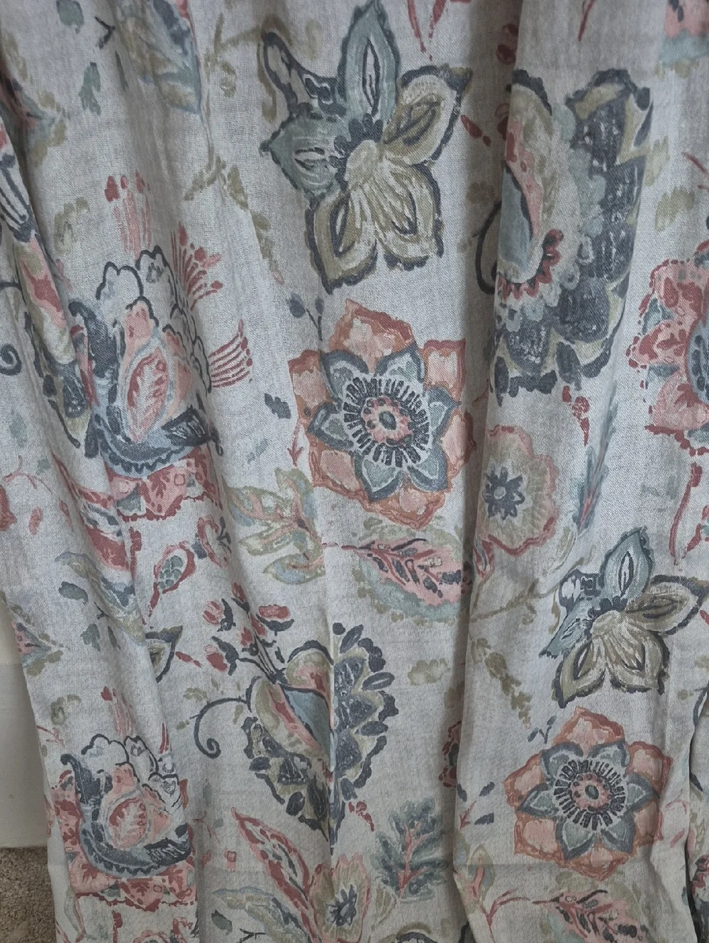 Two Floral Curtain Panels 76x84 (152x84)